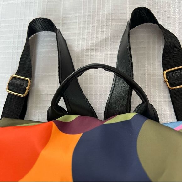 POABA Multifunction Oxford Cloth Shoulder Multicolor Abstract Circles Backpack - Picture 4 of 14